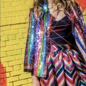 Alice + Olivia Rainbow Sequins Jacket